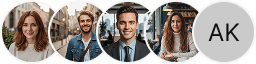 Multiple investor profile avatars on Nova Payflux trading review block